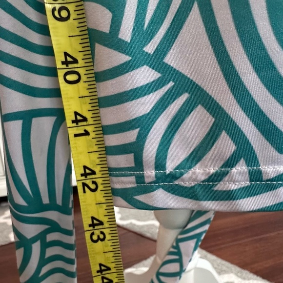 Women Faux Wrap A Line Dress (Dark Cyan and White Large), Large - Picture 15 of 16